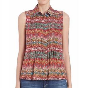 Diane von Furstenberg Pintucked Silk Blouse